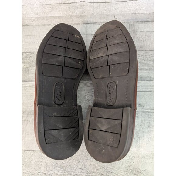 Clarks Mens Brown Leather Dress Shoes Size 10 M Made In Italy - Picture 6 of 6